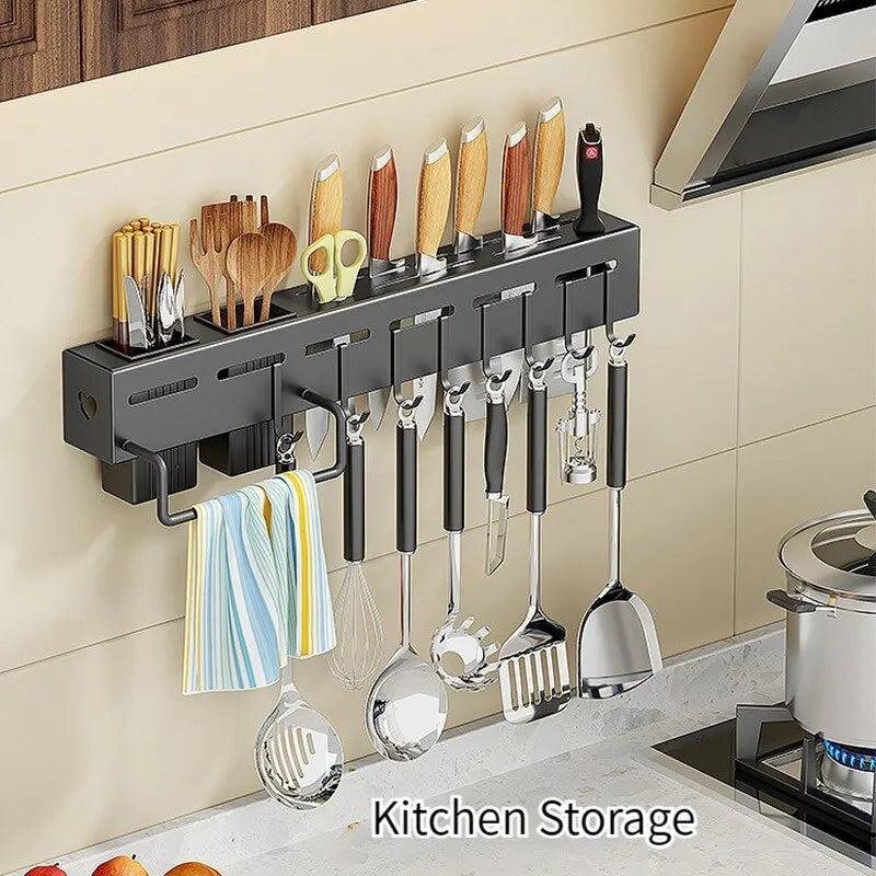 Wall-Mounted Kitchen Storage Rack